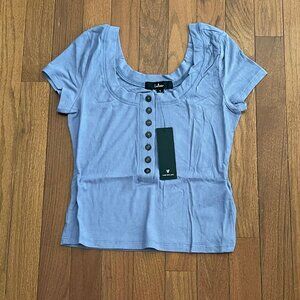 Lulus Fitted Light Blue Top Shirt Size Small New P1